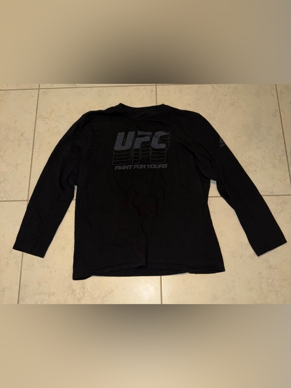 Reebok UFC Fight For Yours Long Sleeve Graphic Tee Black XL